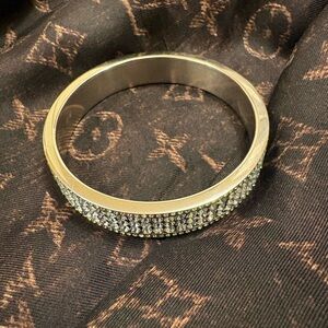 Elegant Silver Crystal Bangle
